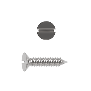 Self Tapping Screw, Countersunk Head Slotted, ISO 1482-C/DIN 7972-C, AB Point,Stainless Steel A2